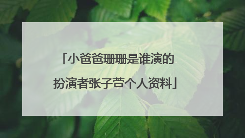 小爸爸珊珊是谁演的 扮演者张子萱个人资料