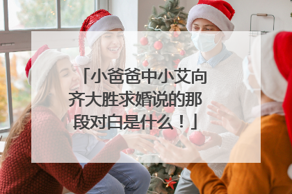小爸爸中小艾向齐大胜求婚说的那段对白是什么！