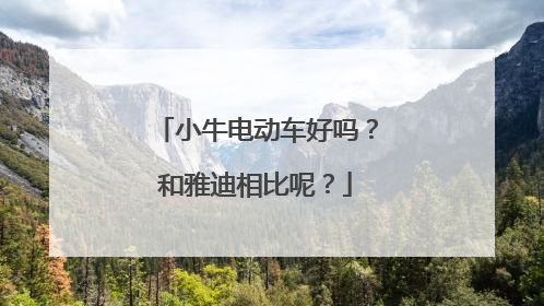 小牛电动车好吗？和雅迪相比呢？