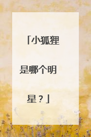 小狐狸是哪个明星？
