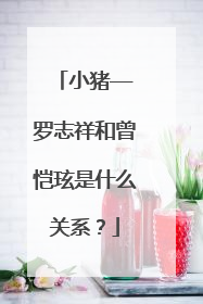 小猪——罗志祥和曾恺玹是什么关系？