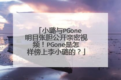 小璐与PGone明目张胆公开亲密视频!PGone是怎样傍上李小璐的?