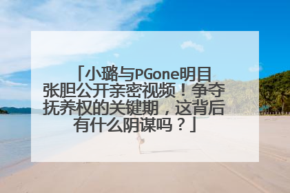 小璐与PGone明目张胆公开亲密视频!争夺抚养权的关键期,这背后有什么阴谋吗?