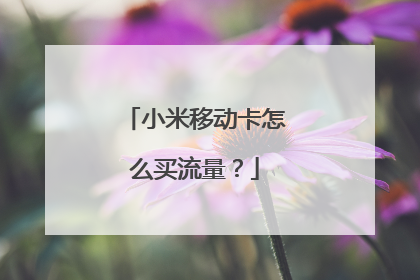 小米移动卡怎么买流量？