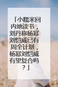 小糯米回内地读书，刘丹称杨幂刘恺威已有周全计划，杨幂刘恺威有望复合吗？