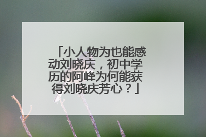 小人物为也能感动刘晓庆，初中学历的阿峰为何能获得刘晓庆芳心？