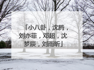 小八卦,沈腾,刘亦菲,邓超,沈梦辰,刘雨昕