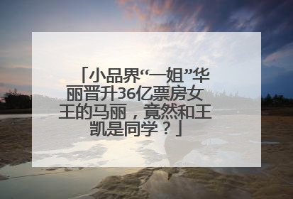 小品界“一姐”华丽晋升36亿票房女王的马丽,竟然和王凯是同学?