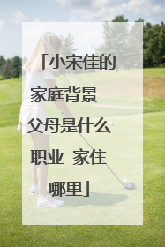 小宋佳的家庭背景 父母是什么职业 家住哪里