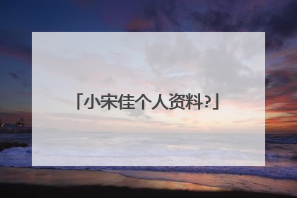 小宋佳个人资料?