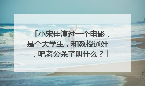 小宋佳演过一个电影,是个大学生,和教授通奸,吧老公杀了叫什么?