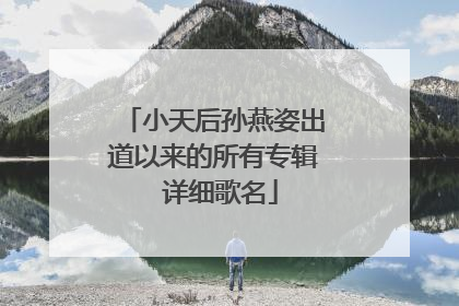 小天后孙燕姿出道以来的所有专辑 详细歌名