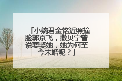小婉君金铭近照撞脸郭京飞,撒贝宁曾说要娶她,她为何至今未婚呢?