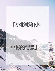 小彬彬和小小彬的背景