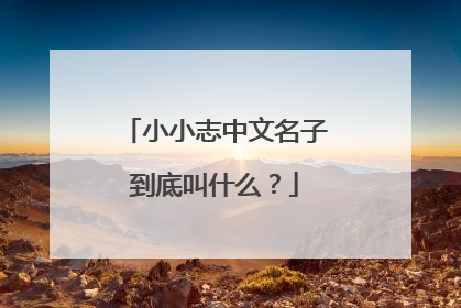 小小志中文名子到底叫什么？