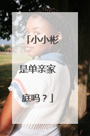 小小彬是单亲家庭吗？