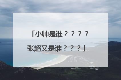 小帅是谁????张超又是谁???