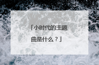 小时代的主题曲是什么？
