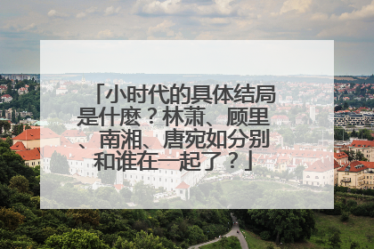小时代的具体结局是什麽？林萧、顾里、南湘、唐宛如分别和谁在一起了？