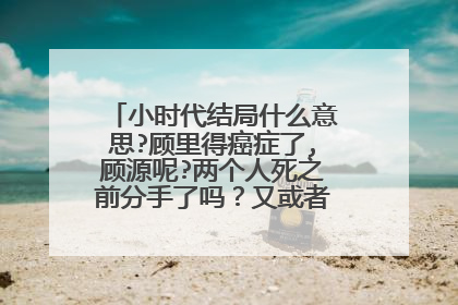 小时代结局什么意思?顾里得癌症了,顾源呢?两个人死之前分手了吗?又或者是怎样的结局?