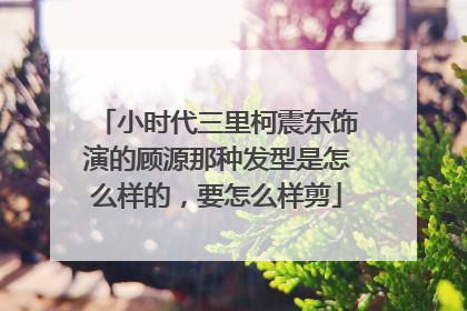 小时代三里柯震东饰演的顾源那种发型是怎么样的,要怎么样剪