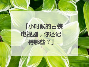 小时候的古装电视剧，你还记得哪些？