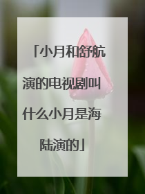 小月和舒航演的电视剧叫什么小月是海陆演的