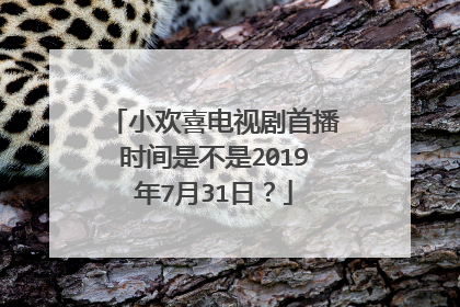小欢喜电视剧首播时间是不是2019年7月31日?