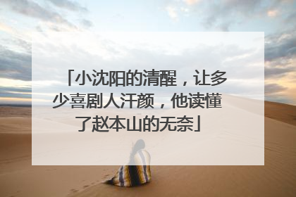 小沈阳的清醒，让多少喜剧人汗颜，他读懂了赵本山的无奈