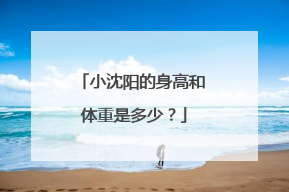小沈阳的身高和体重是多少?