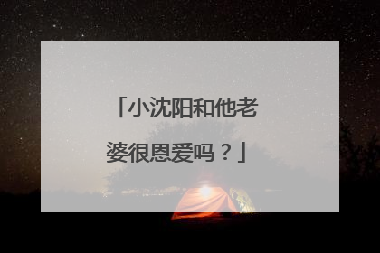 小沈阳和他老婆很恩爱吗？