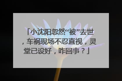 小沈阳忽然“被”去世,车祸现场不忍直视,灵堂已设好,咋回事?