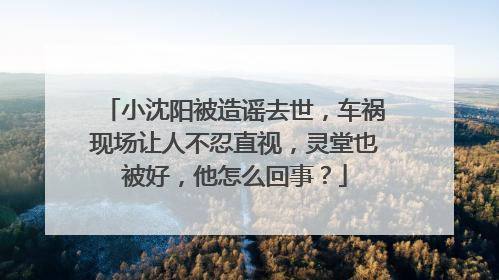小沈阳被造谣去世,车祸现场让人不忍直视,灵堂也被好,他怎么回事?
