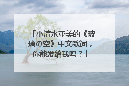 小清水亚美的《玻璃の空》中文歌词,你能发给我吗?