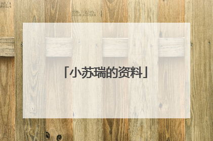 小苏瑞的资料