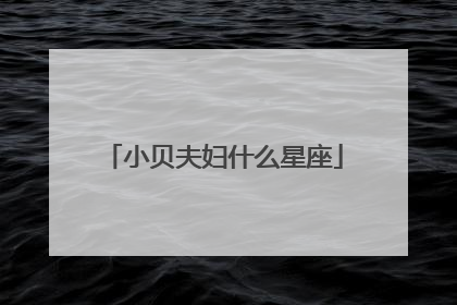 小贝夫妇什么星座