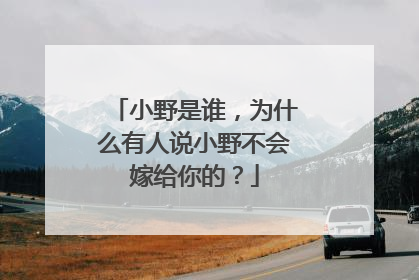 小野是谁，为什么有人说小野不会嫁给你的？
