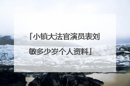 小镇大法官演员表刘敏多少岁个人资料
