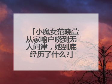 小魔女范晓萱从家喻户晓到无人问津,她到底经历了什么?