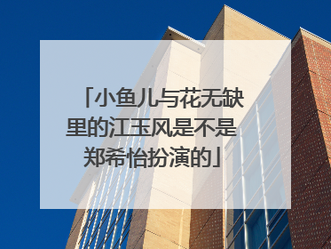 小鱼儿与花无缺里的江玉风是不是郑希怡扮演的