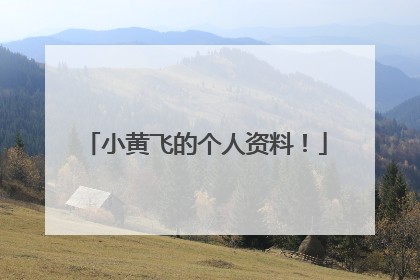小黄飞的个人资料！