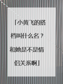 小黄飞的搭档叫什么名?和她是不是情侣关系啊