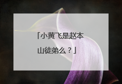 小黄飞是赵本山徒弟么?