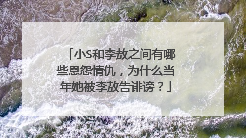 小S和李敖之间有哪些恩怨情仇，为什么当年她被李敖告诽谤？