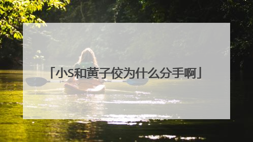 小S和黄子佼为什么分手啊