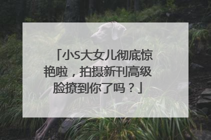 小S大女儿彻底惊艳啦,拍摄新刊高级脸撩到你了吗?