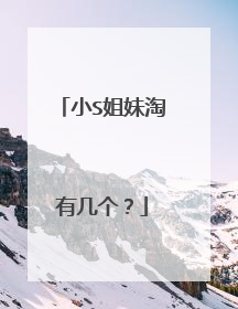 小S姐妹淘有几个?