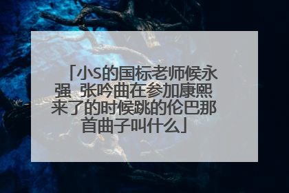 小S的国标老师候永强 张吟曲在参加康熙来了的时候跳的伦巴那首曲子叫什么