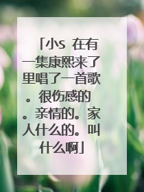 小S 在有一集康熙来了里唱了一首歌。很伤感的 。亲情的。家人什么的。叫什么啊