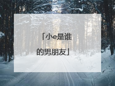 小e是谁的男朋友